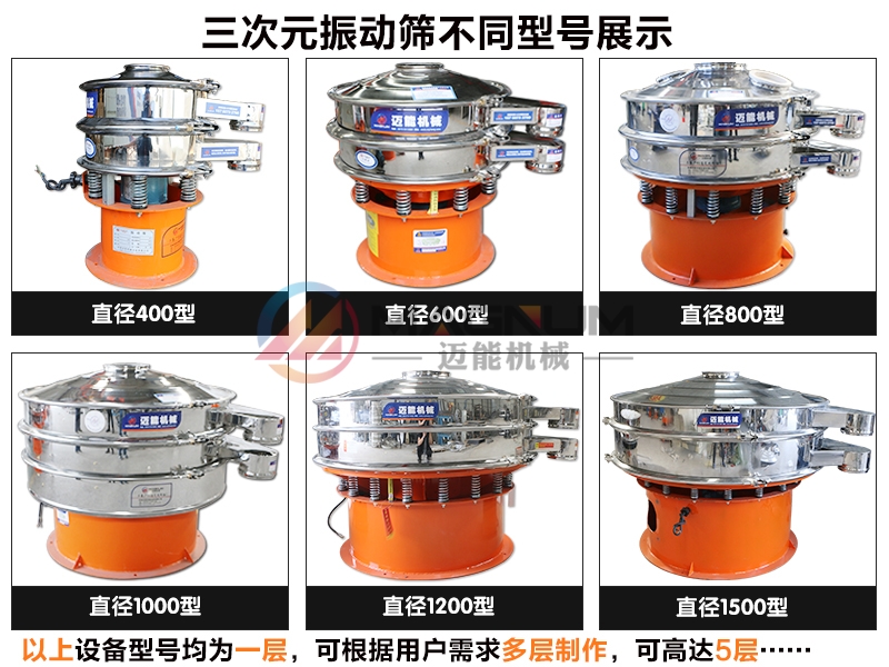 PVC水溶膠不銹鋼振動(dòng)篩不同型號展示